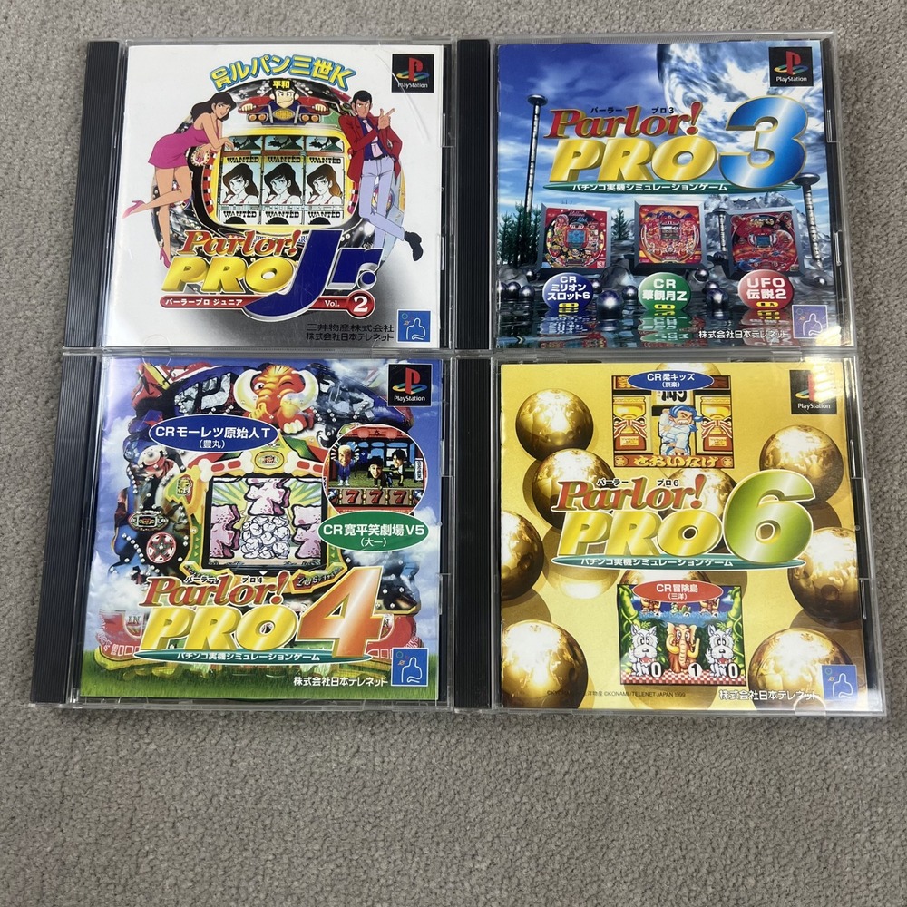 Parlor! PRO Pachinko PS1 Bundle Jr Vol 2 3 4 6 Sony PlayStation Japan NTSC-J